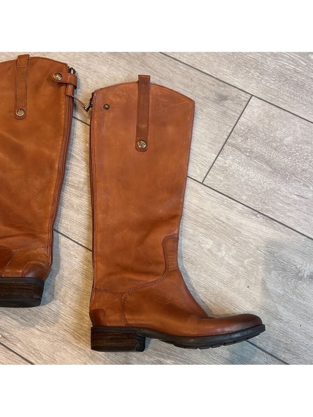 Sam Edelman penny wide soft camel leather riding boots size 5 - Picture 3 of 11